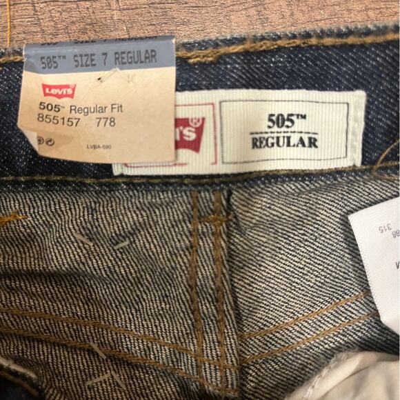 Levis 505 Regular Boys 7 Regular Straight Adjustable Waist Classic Basic New - Picture 7 of 8